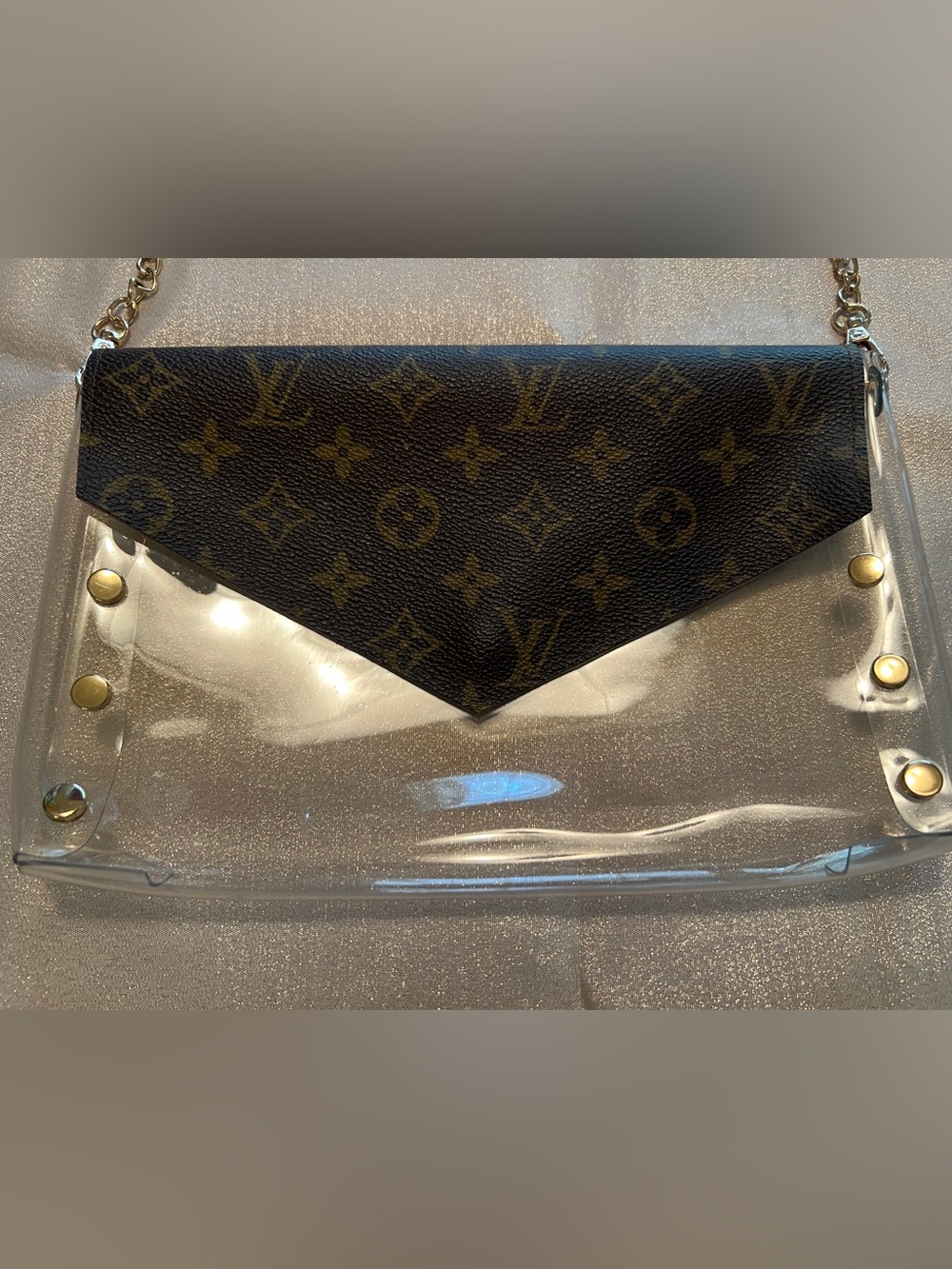 UPCYCLE Authentic Louis Vuitton/Approved for Stadium  clear bag